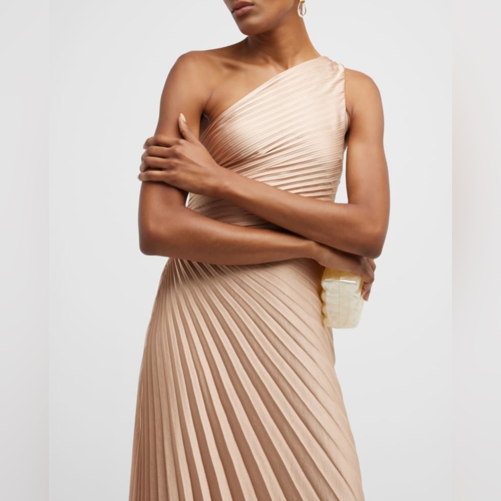 NEW- A.L.C Delfine Dress in Bella Gold Metallic - Picture 7 of 10